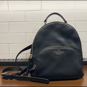Kate Spade Black Textured Backpack